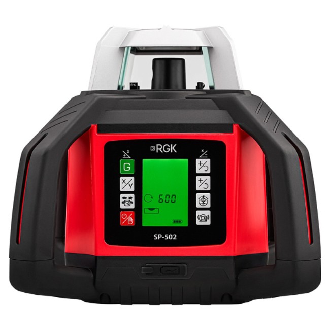 Комплект: ротационный нивелир RGK SP-502 + миллиметровый приёмник излучения RGK LD-88 Комплект: ротационный нивелир RGK SP-502 + миллиметровый приёмник излучения RGK LD-88