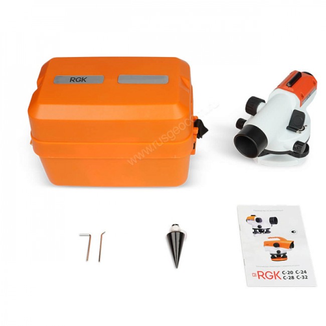 Комплект оптический нивелир RGK C-24 + штатив S6-N + рейка RGK TS-7 Комплект оптический нивелир RGK C-24 + штатив S6-N + рейка RGK TS-7