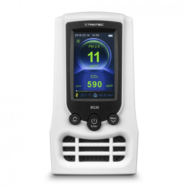 Стационарный счётчик пылевых частиц Trotec BQ30 с измерением углекислого газа (CO₂) Стационарный счётчик пылевых частиц Trotec BQ30 с измерением углекислого газа (CO₂)