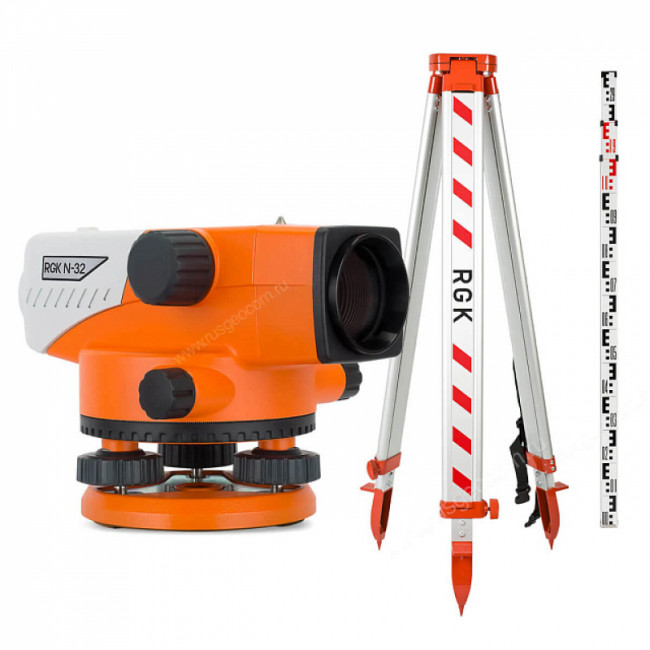 Комплект оптический нивелир RGK N-32 + штатив S6-N + рейка RGK TS-7 Комплект оптический нивелир RGK N-32 + штатив S6-N + рейка RGK TS-7