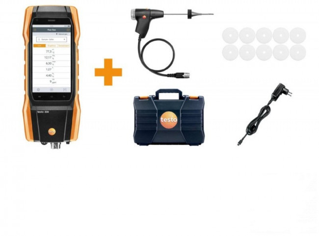 Комплект Testo 300 (O2, CO без Н2-компенсации до 4000 ppm) Комплект Testo 300 (O2, CO без Н2-компенсации до 4000 ppm)