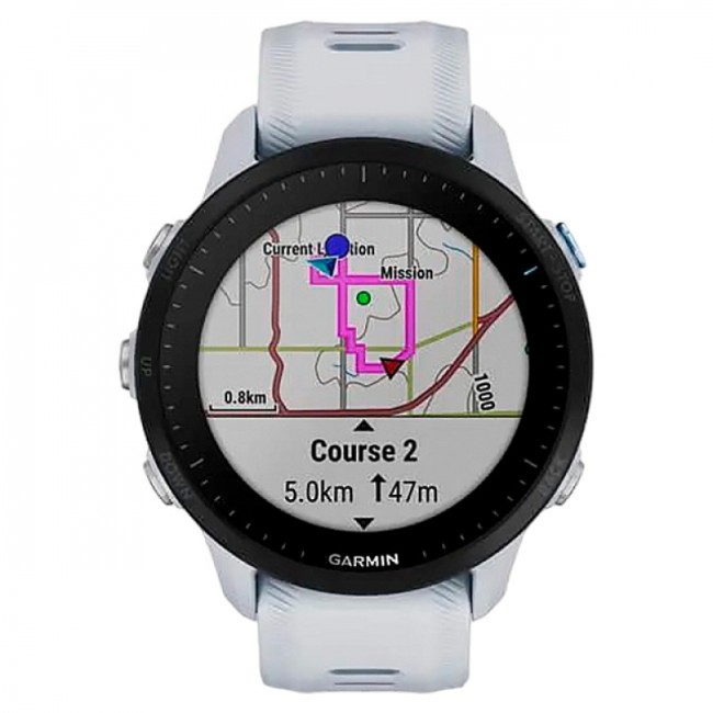 Часы Garmin Forerunner 955 с белым ремешком Часы Garmin Forerunner 955 с белым ремешком