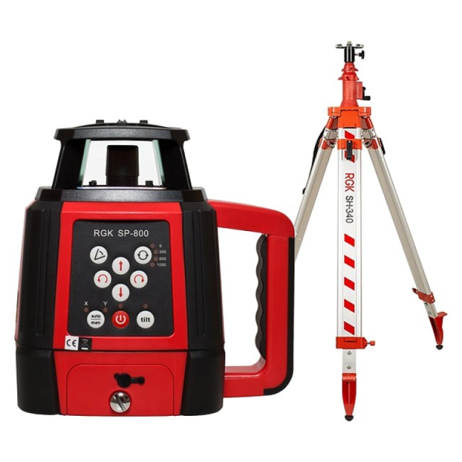 Комплект: ротационный нивелир RGK SP-800 + элевационный штатив RGK SH-340