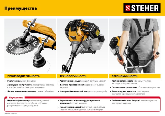 Бензиновый триммер BT-1300 STEHER Бензиновый триммер BT-1300 STEHER