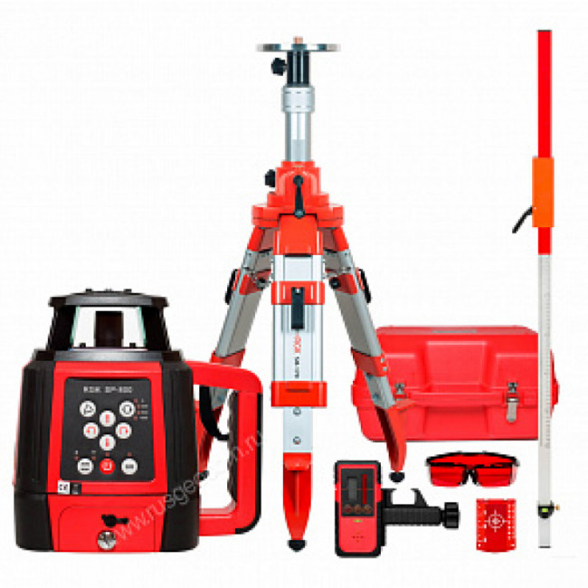 Комплект: ротационный нивелир RGK SP-800 + штатив RGK SH-170, рейка RGK LR-2