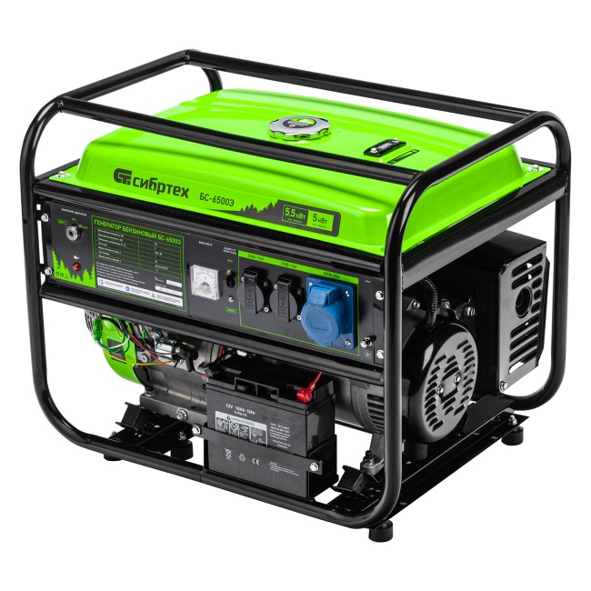 Генератор бензиновый БС-6500Э, 5.5 кВт Сибртех Генератор бензиновый БС-6500Э, 5.5 кВт Сибртех