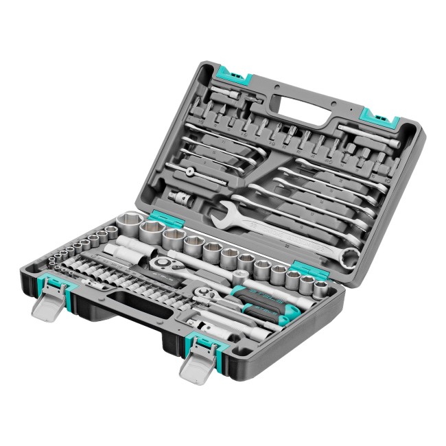 Набор инструментов 1/2", 1/4", CrV 82 предмета Stels Набор инструментов 1/2", 1/4", CrV 82 предмета Stels