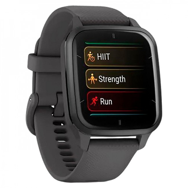 Часы Garmin Venu Sq 2 серый с серым алюминиевым безелем Часы Garmin Venu Sq 2 серый с серым алюминиевым безелем